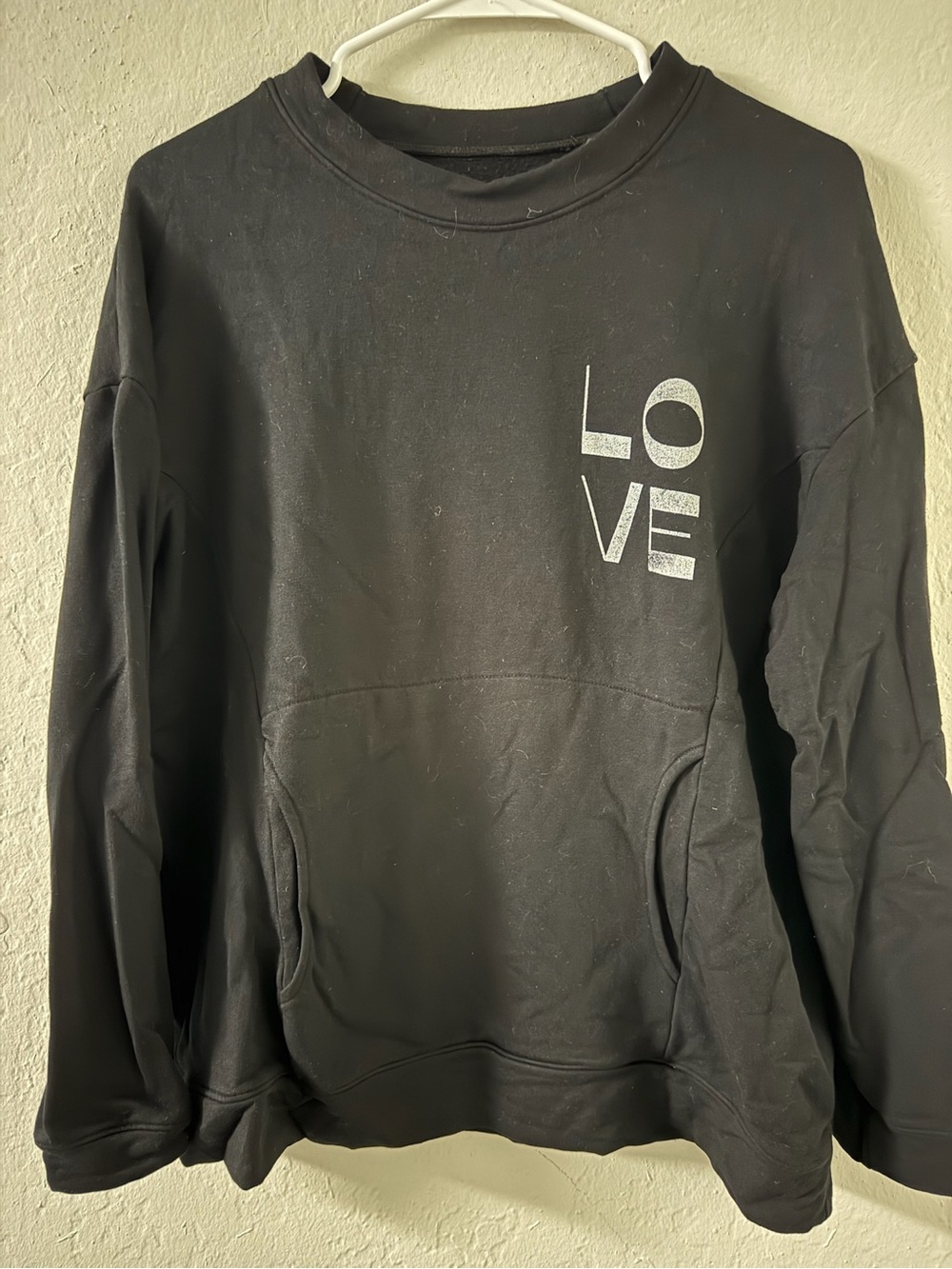 good hYOUman Black Crewneck Sweatshirt with 'LOVE' Graphic